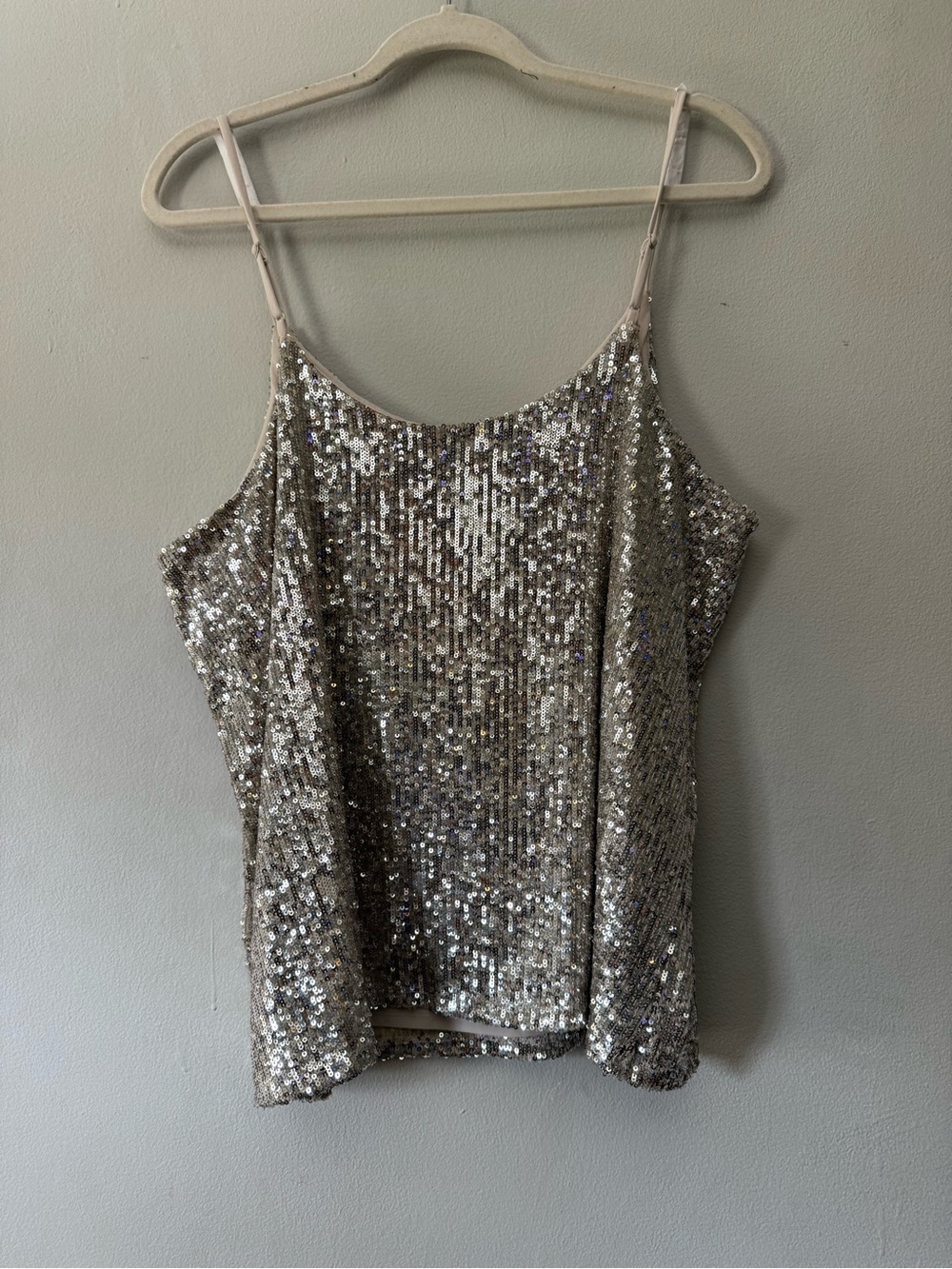 Express XL Champagne Sequin Cami Tank Top NWT Party Holiday Going Out - Picture 3 of 9